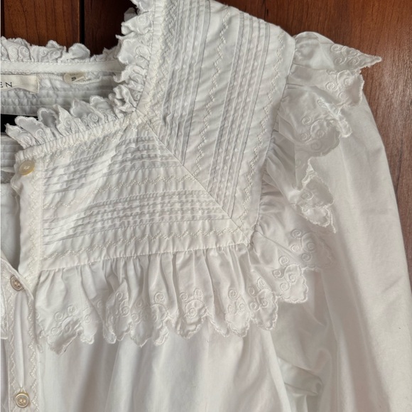 Doen White Ruffled Blouse - Picture 4 of 8